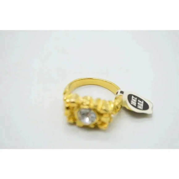 18kt H.G.E. Mans Solitaire Clear Rhinestone Textur - Picture 5 of 6